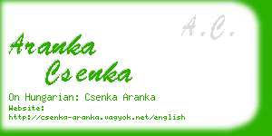 aranka csenka business card